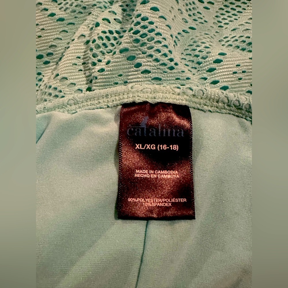 Catalina Women’s One Piece Swimsuit Teal Laser Cut size XL ( 16-18) - Picture 10 of 12